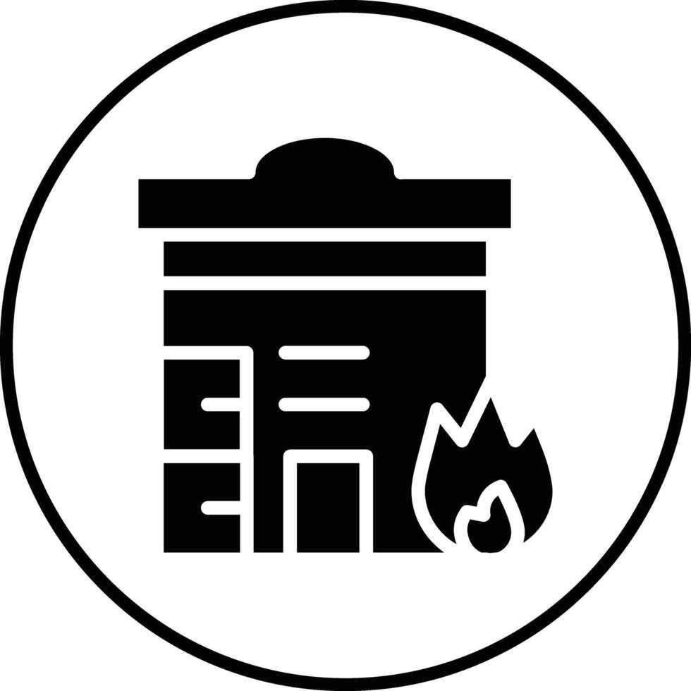 edificio fuego vector icono