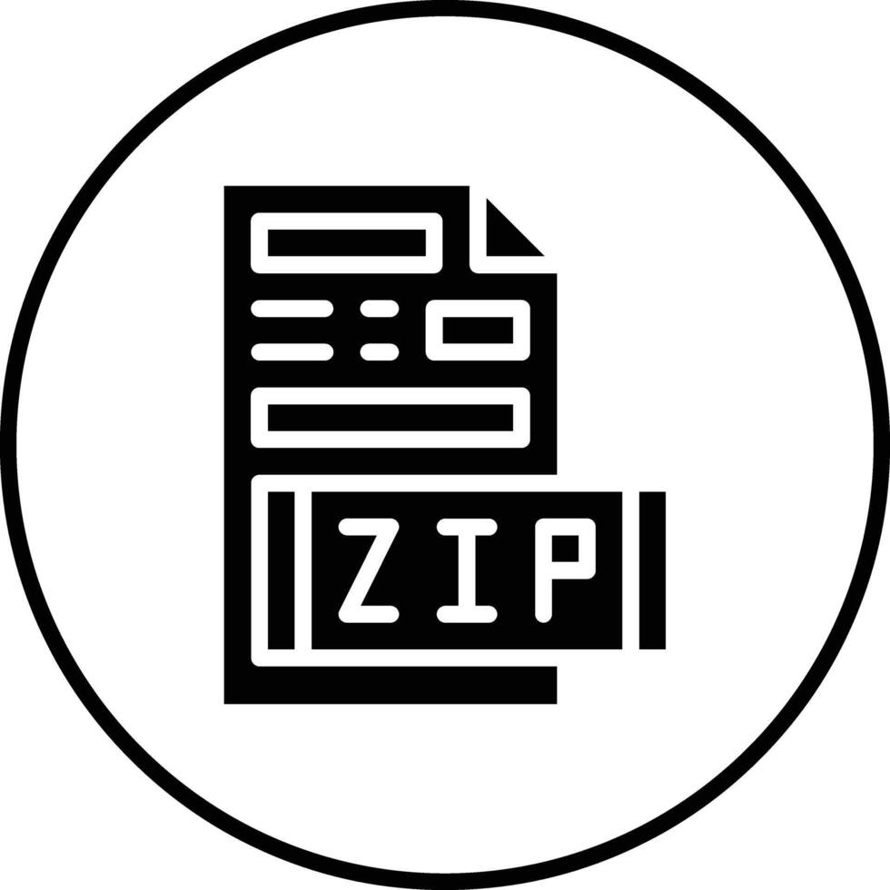 icono de vector de archivo zip