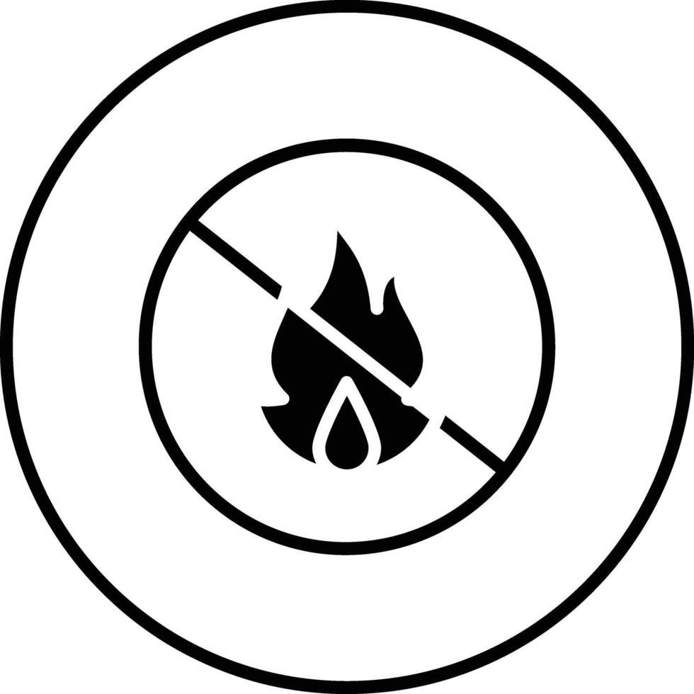 No fuego vector icono