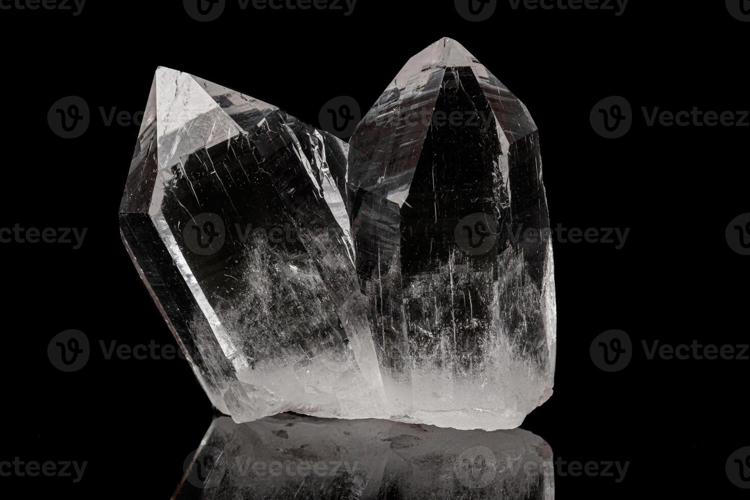 Macro mineral stone rhinestone, rock crystal on a black background photo