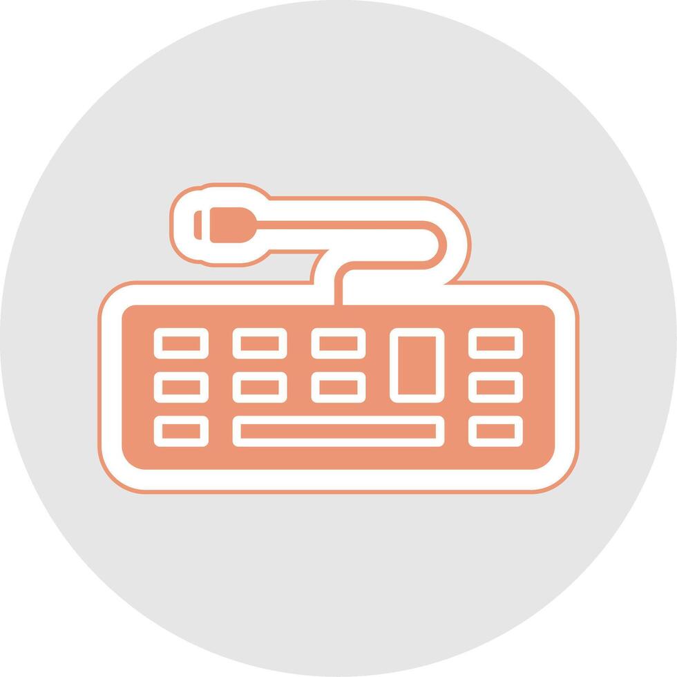 Keyboard Glyph Multicolor Sticker Icon vector