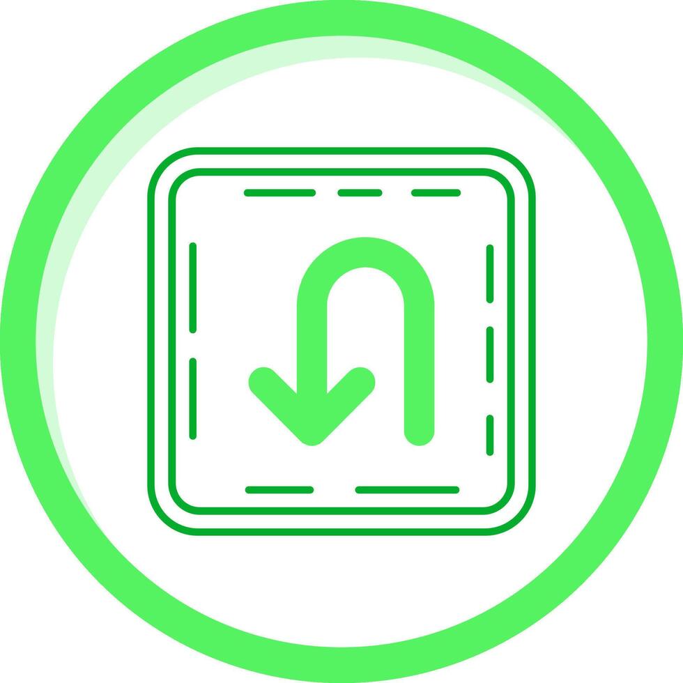U turn Green mix Icon vector