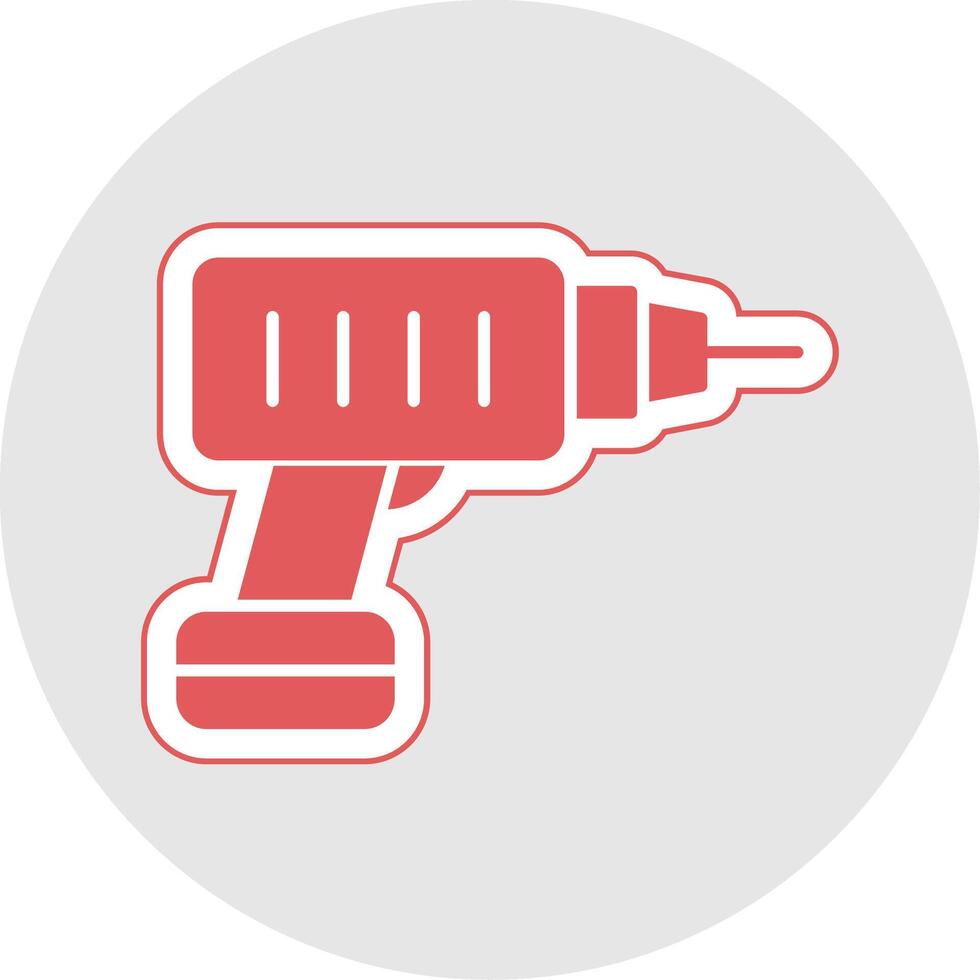 Hammer Drill Glyph Multicolor Sticker Icon vector