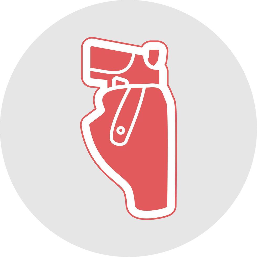 Pistol Holster Glyph Multicolor Sticker Icon vector