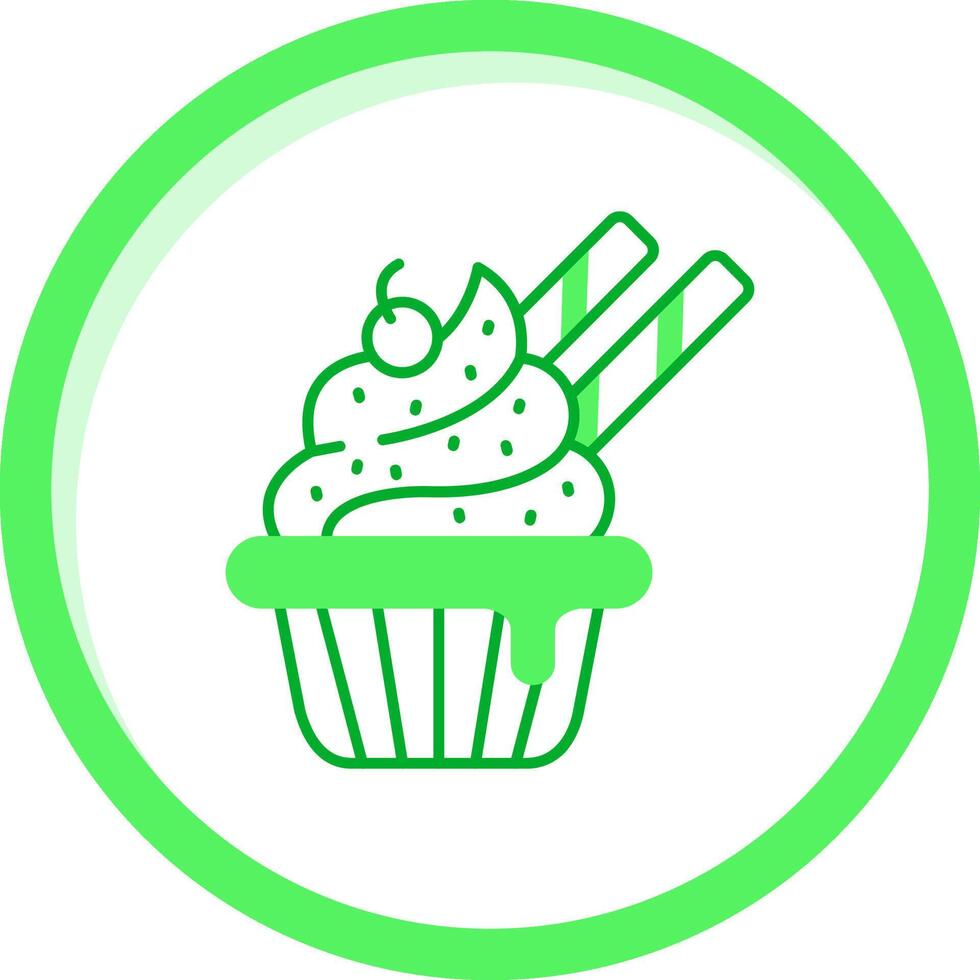 Cupcake Green mix Icon vector