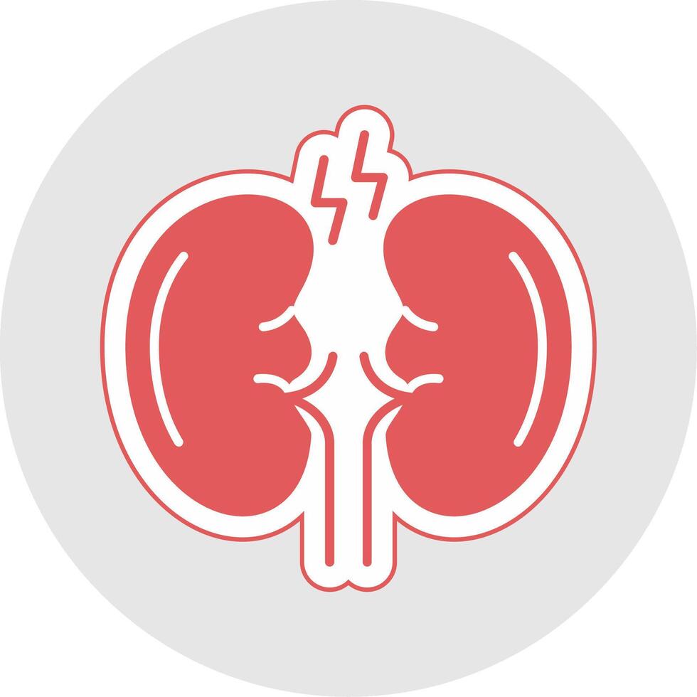 Kidney Glyph Multicolor Sticker Icon vector