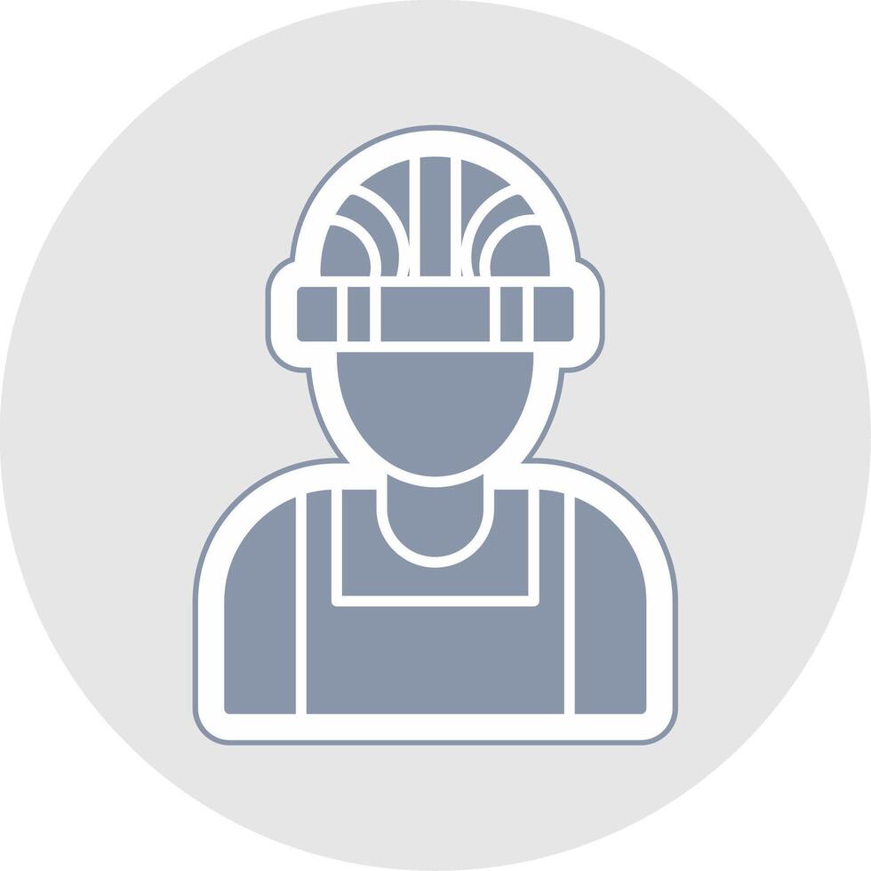 Builder Male Glyph Multicolor Sticker Icon vector