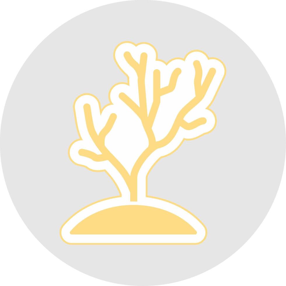 Coral Reef Glyph Multicolor Sticker Icon vector