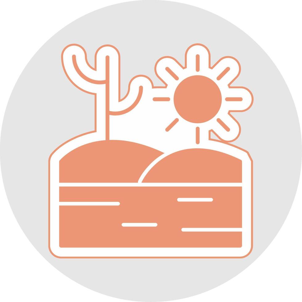 Desert Glyph Multicolor Sticker Icon vector