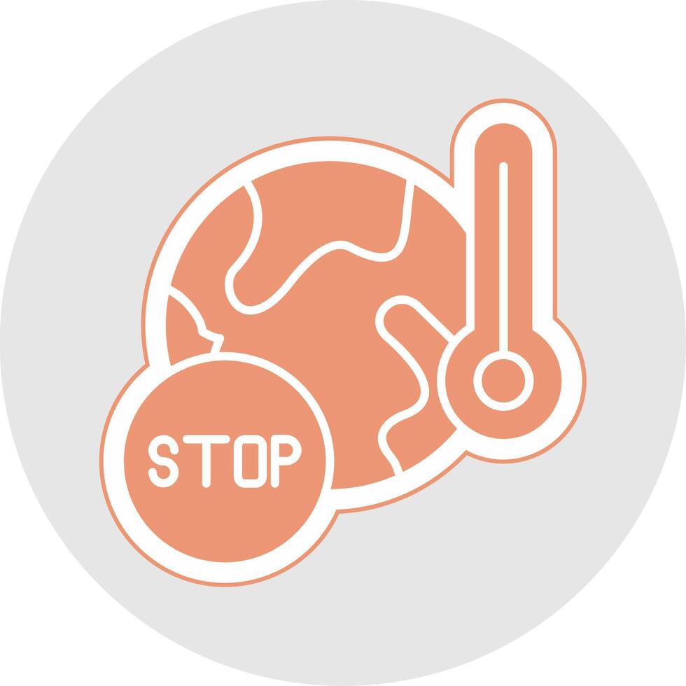 Stop Global Warming Glyph Multicolor Sticker Icon vector