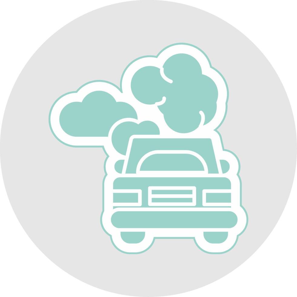 Car Pollution Glyph Multicolor Sticker Icon vector