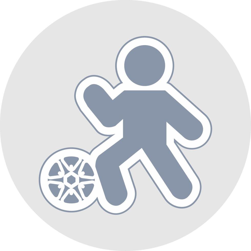 Football Player Glyph Multicolor Sticker Icon vector