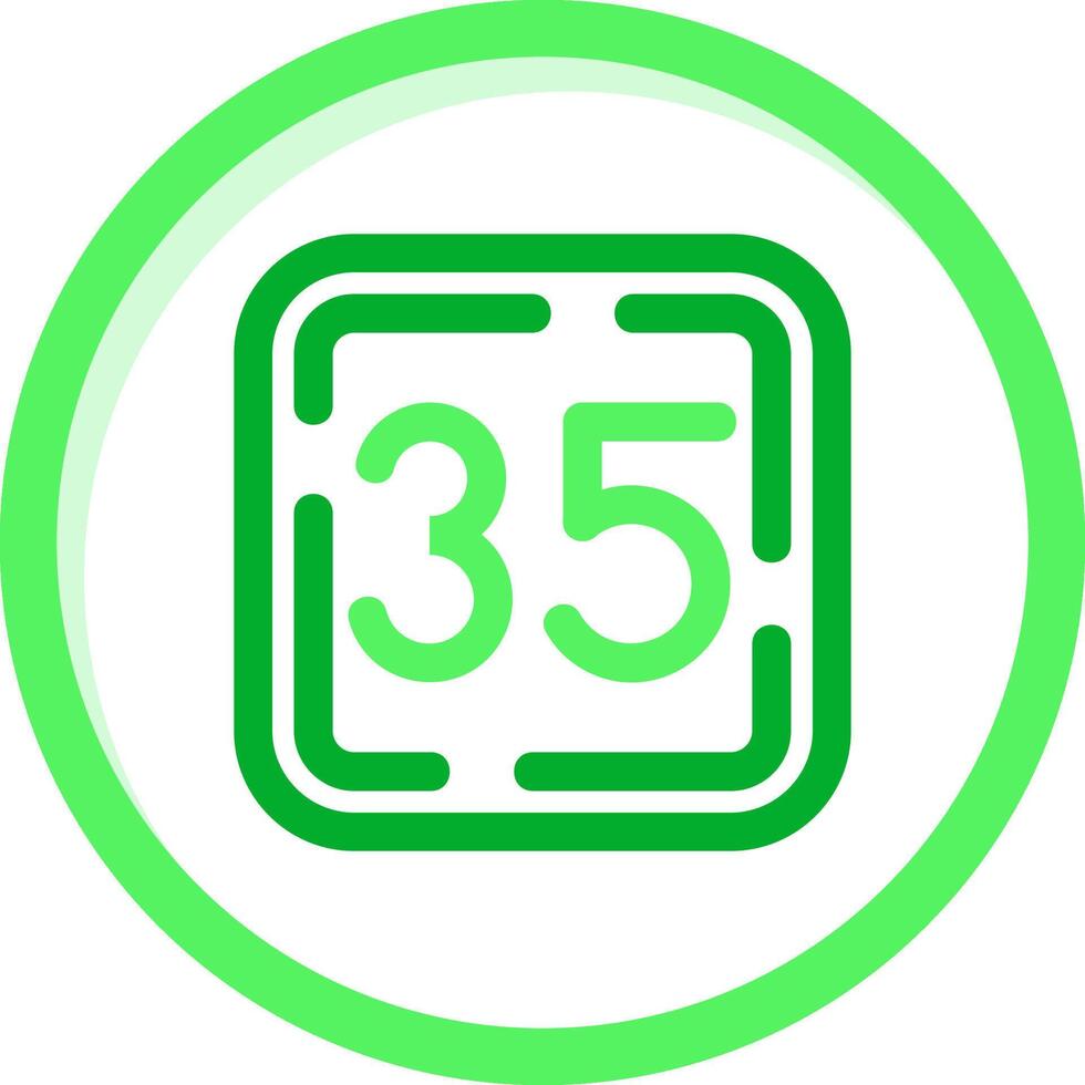 treinta cinco verde mezcla icono vector