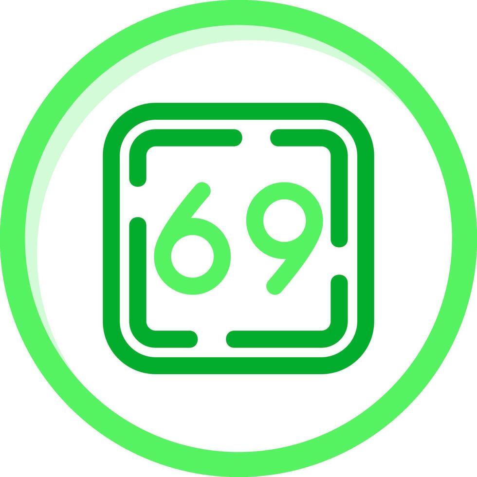 Sixty Nine Green mix Icon vector