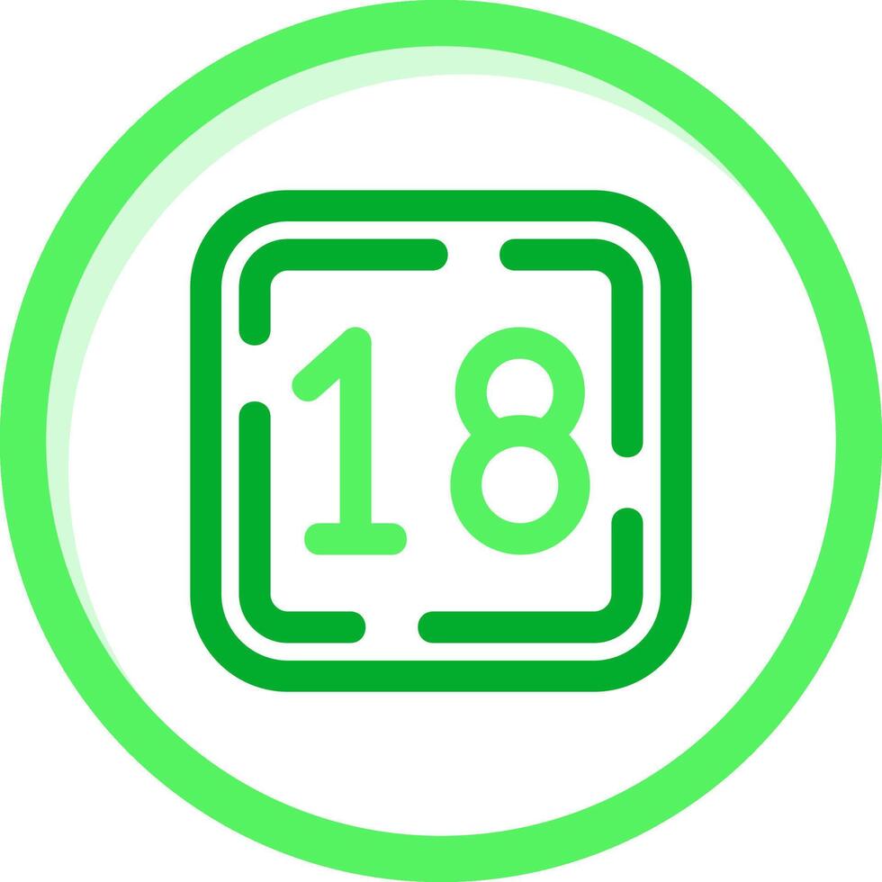 Eighteen Green mix Icon vector