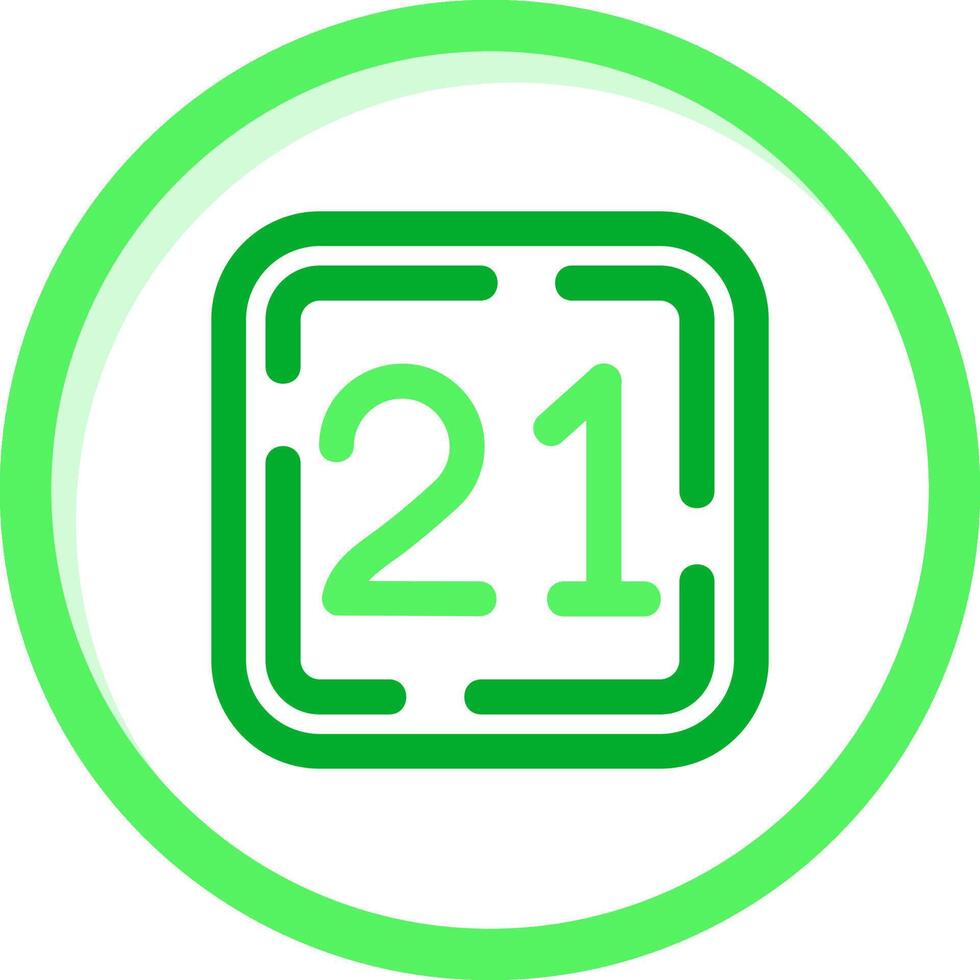 veinte uno verde mezcla icono vector