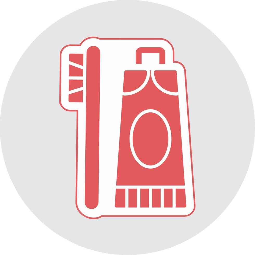 Toothpaste Glyph Multicolor Sticker Icon vector