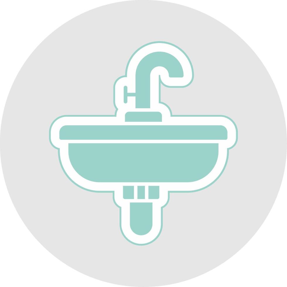 Sink Glyph Multicolor Sticker Icon vector