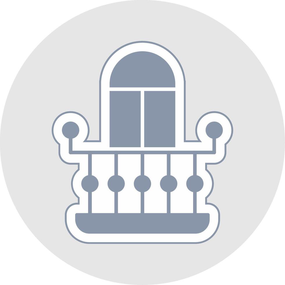 Balcony Glyph Multicolor Sticker Icon vector