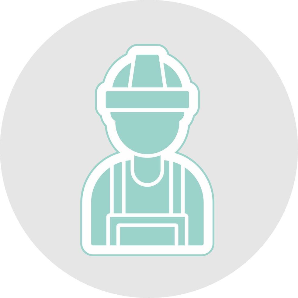 Builder Glyph Multicolor Sticker Icon vector