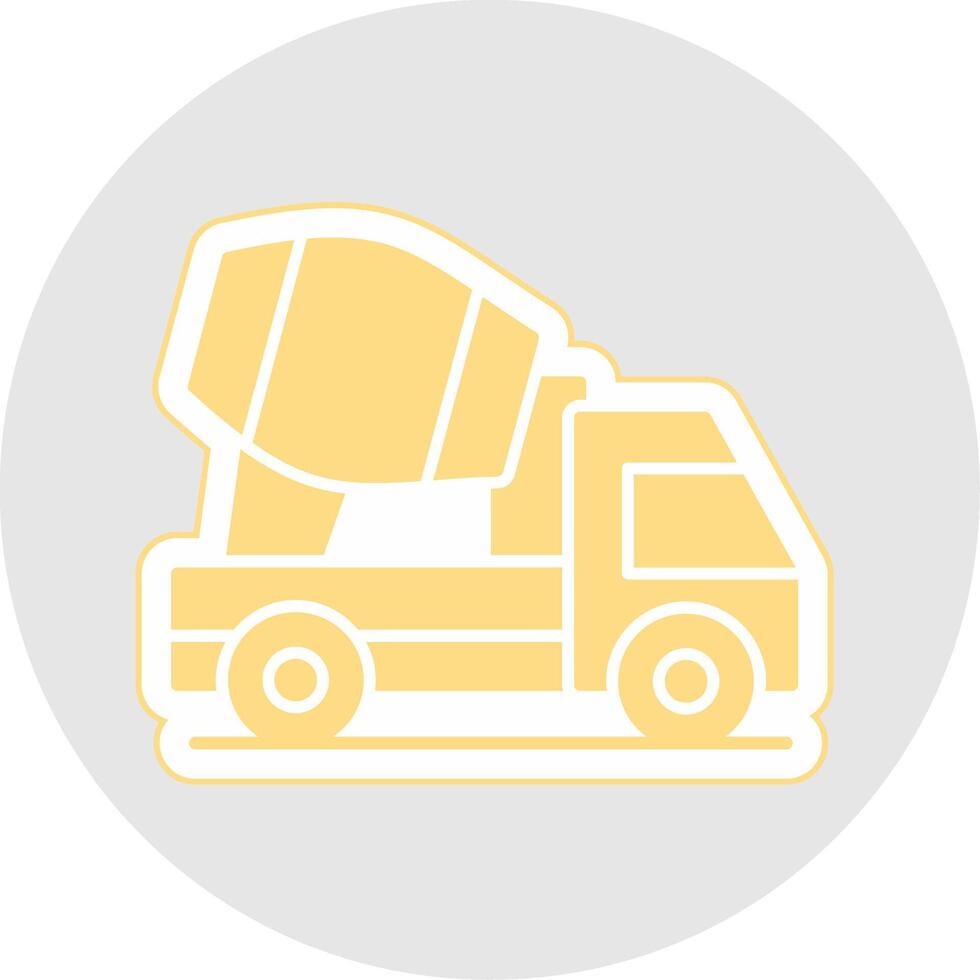 Concrete Mixer Glyph Multicolor Sticker Icon vector