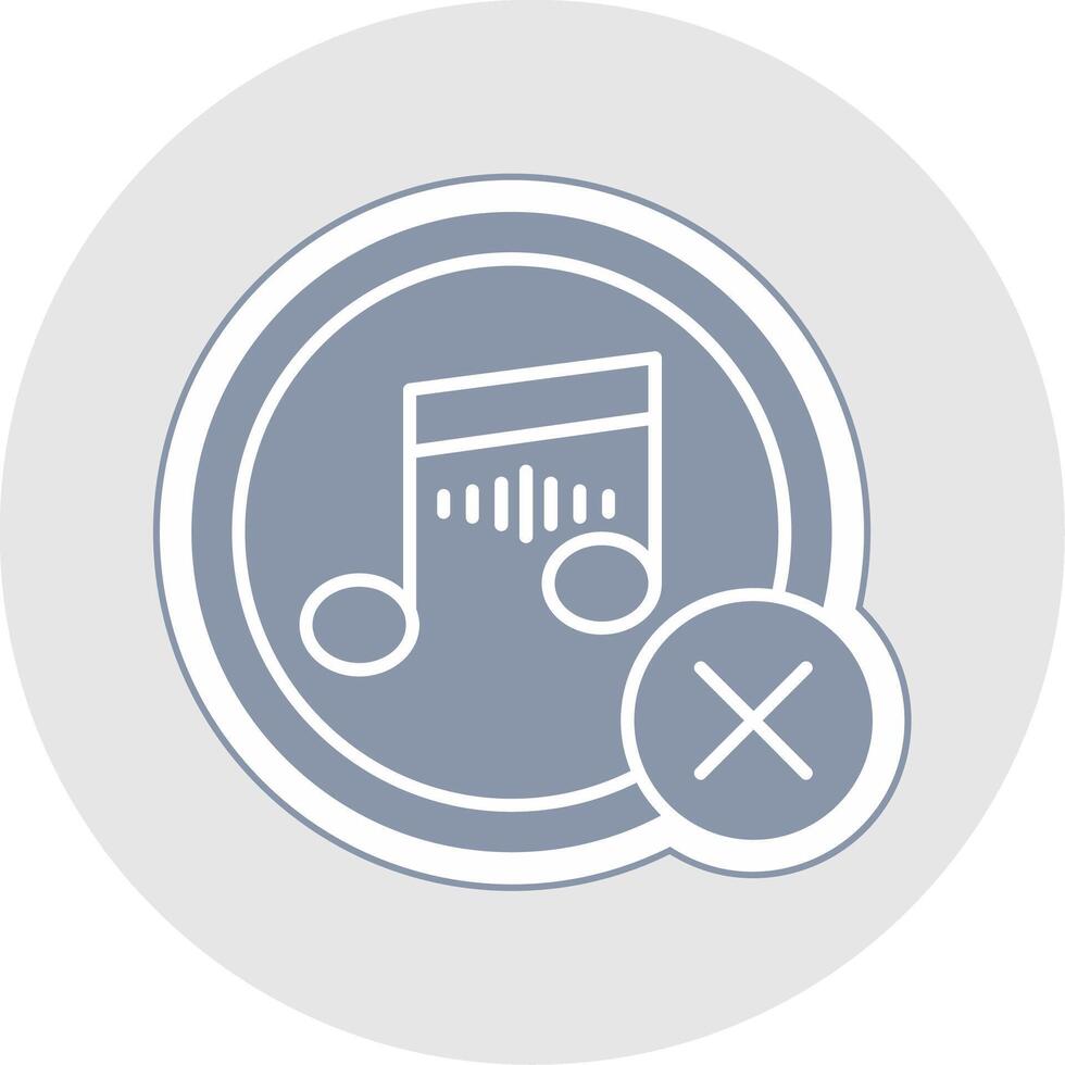 No Music Glyph Multicolor Sticker Icon vector