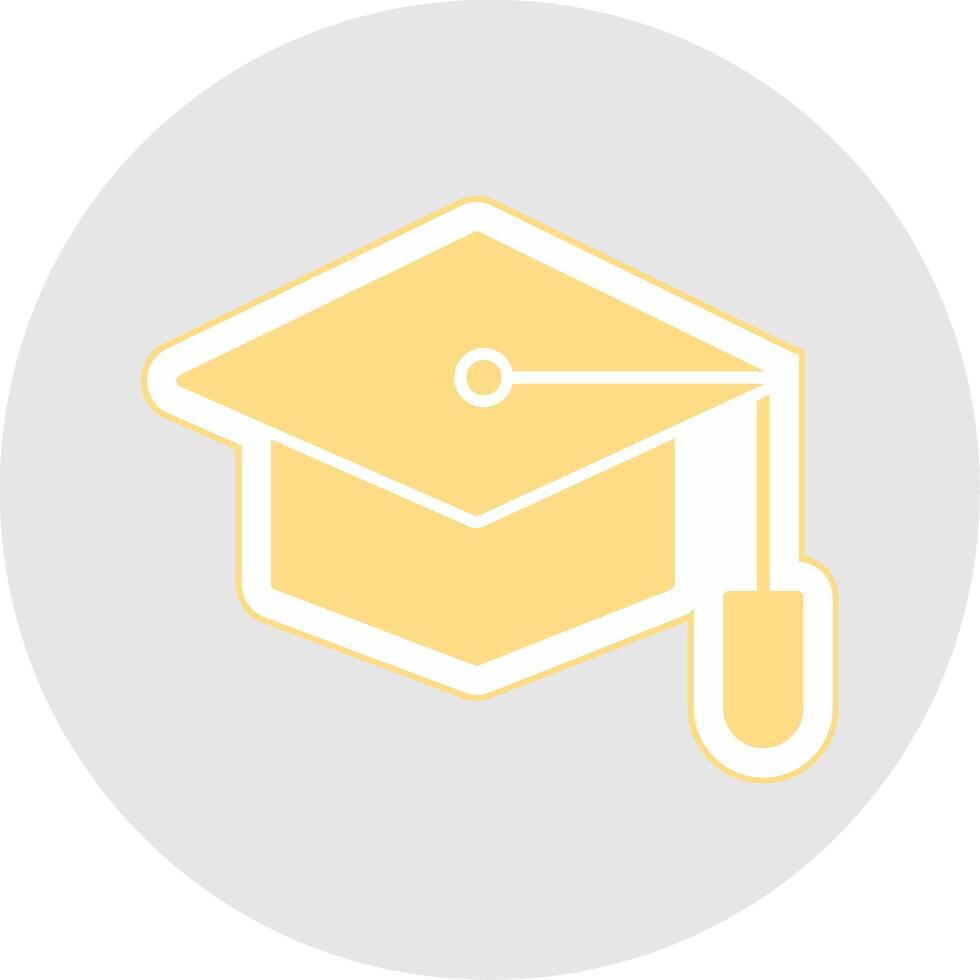 Graduate Hat Glyph Multicolor Sticker Icon vector