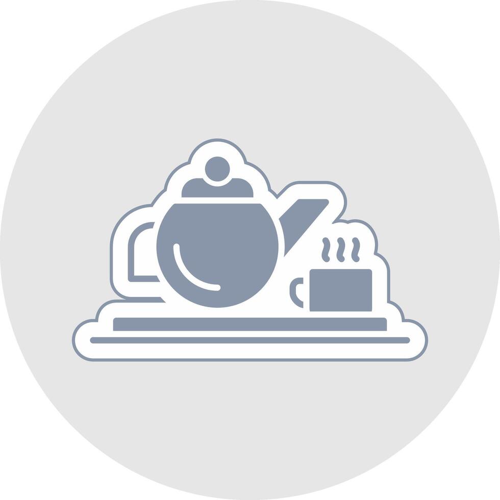 Teapot Glyph Multicolor Sticker Icon vector