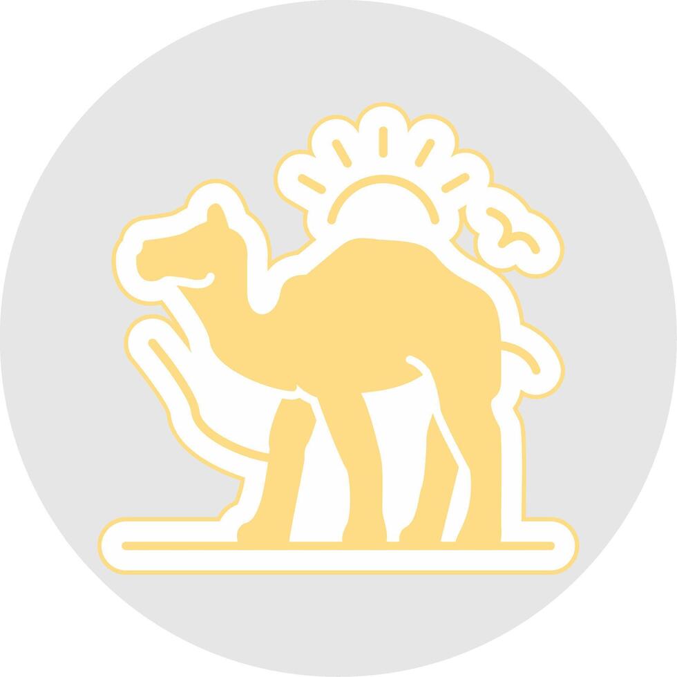 Camel Glyph Multicolor Sticker Icon vector