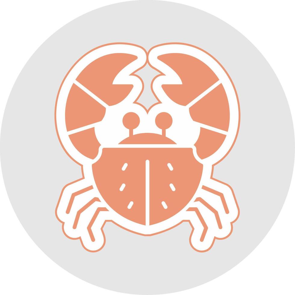 Crab Glyph Multicolor Sticker Icon vector