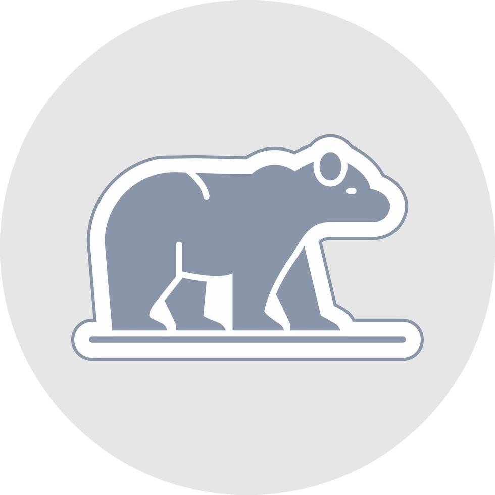 polar oso glifo multicolor pegatina icono vector