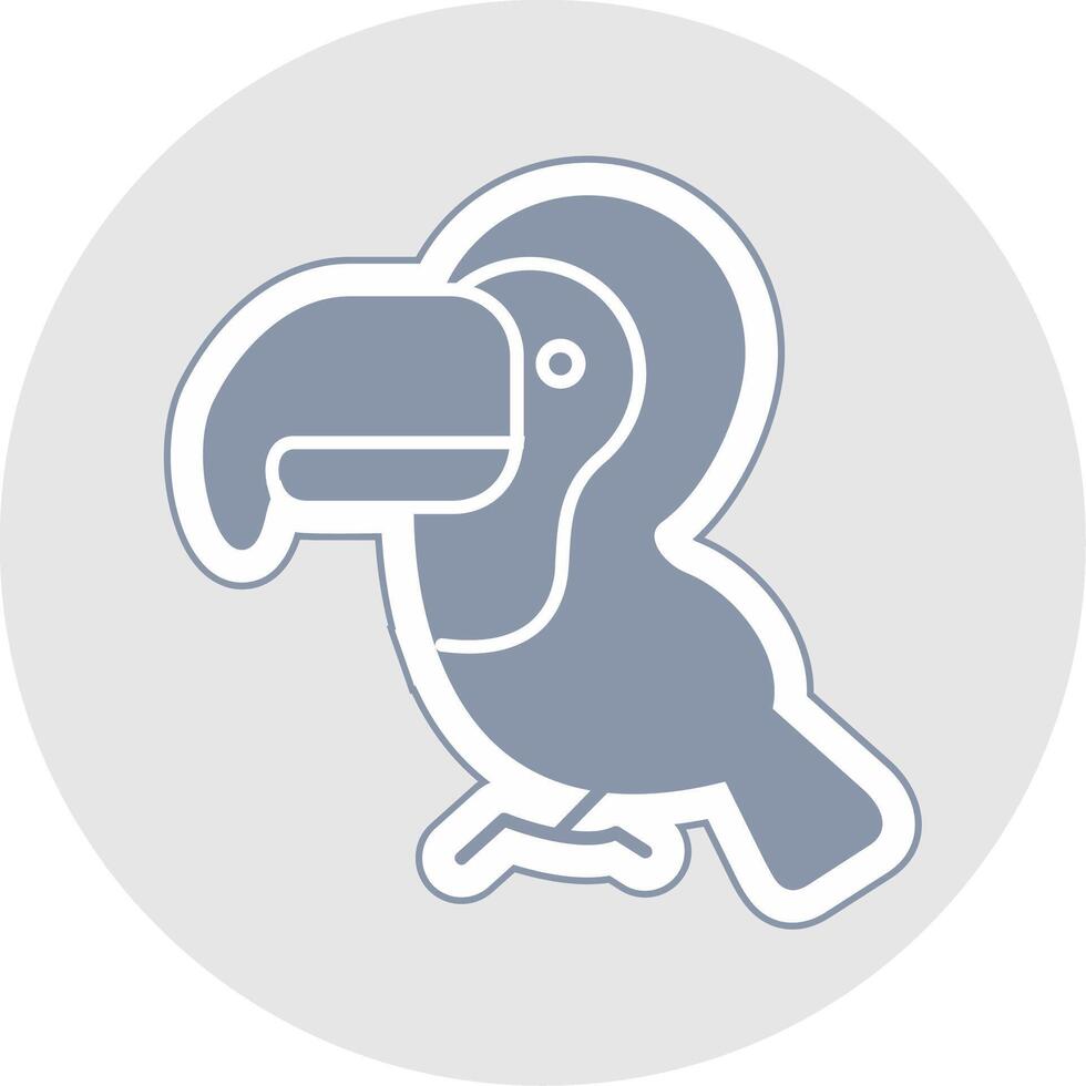 Toucan Glyph Multicolor Sticker Icon vector