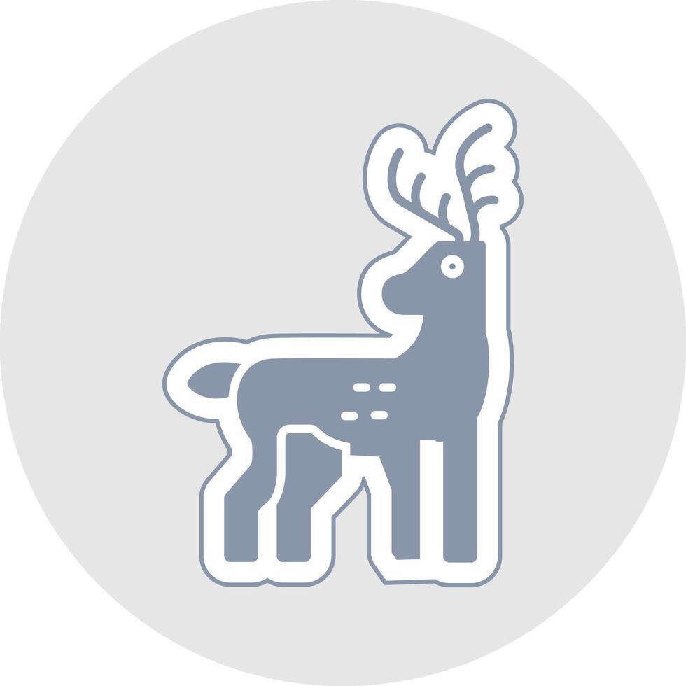 Reindeer Glyph Multicolor Sticker Icon vector