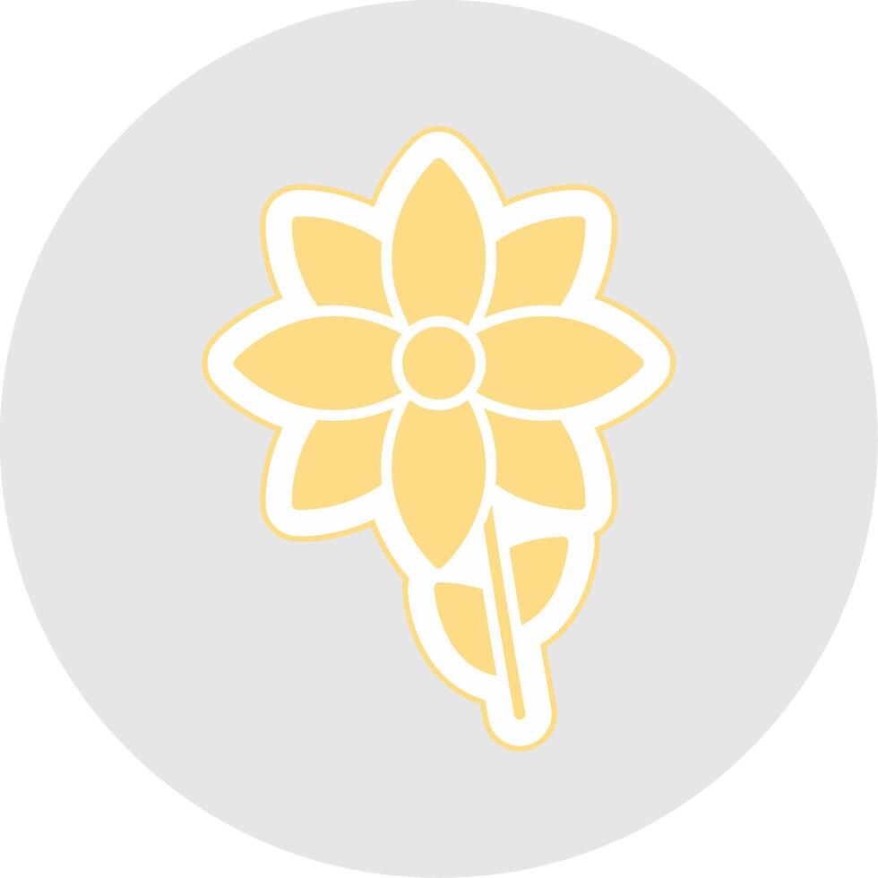 Flower Glyph Multicolor Sticker Icon vector