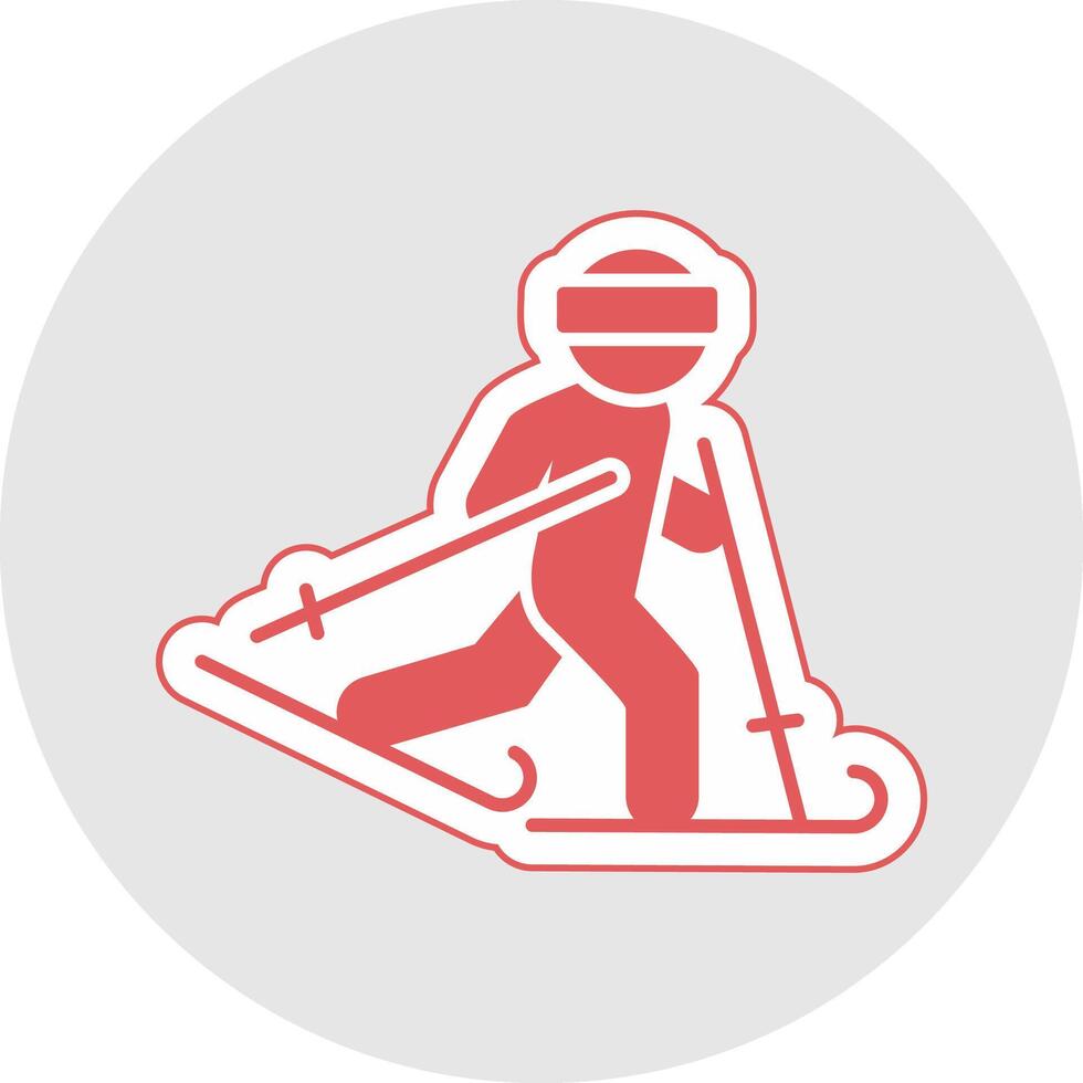 Ski Glyph Multicolor Sticker Icon vector