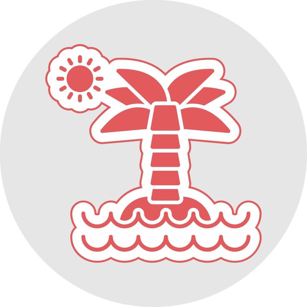 Desert Island Glyph Multicolor Sticker Icon vector