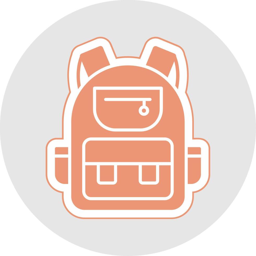 Backpack Glyph Multicolor Sticker Icon vector