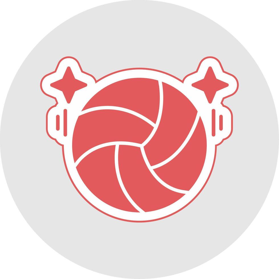 vóleibol glifo multicolor pegatina icono vector