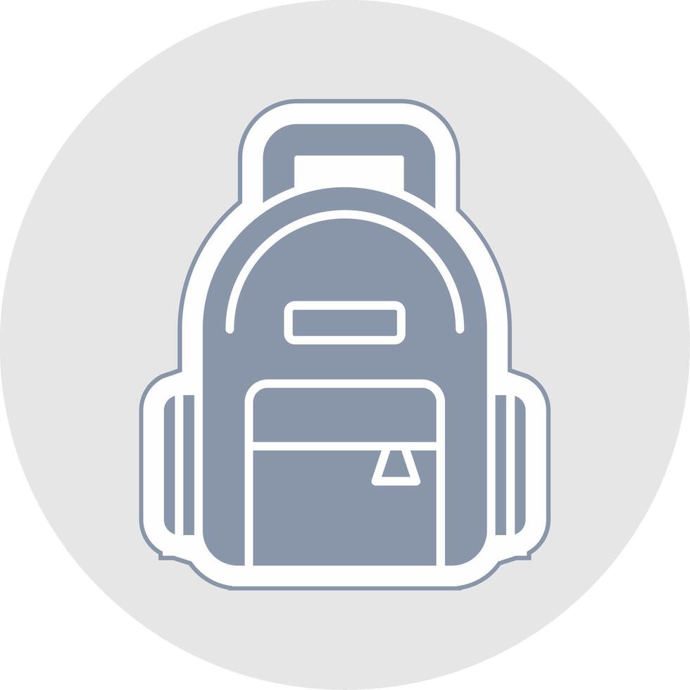 Backpack Glyph Multicolor Sticker Icon vector