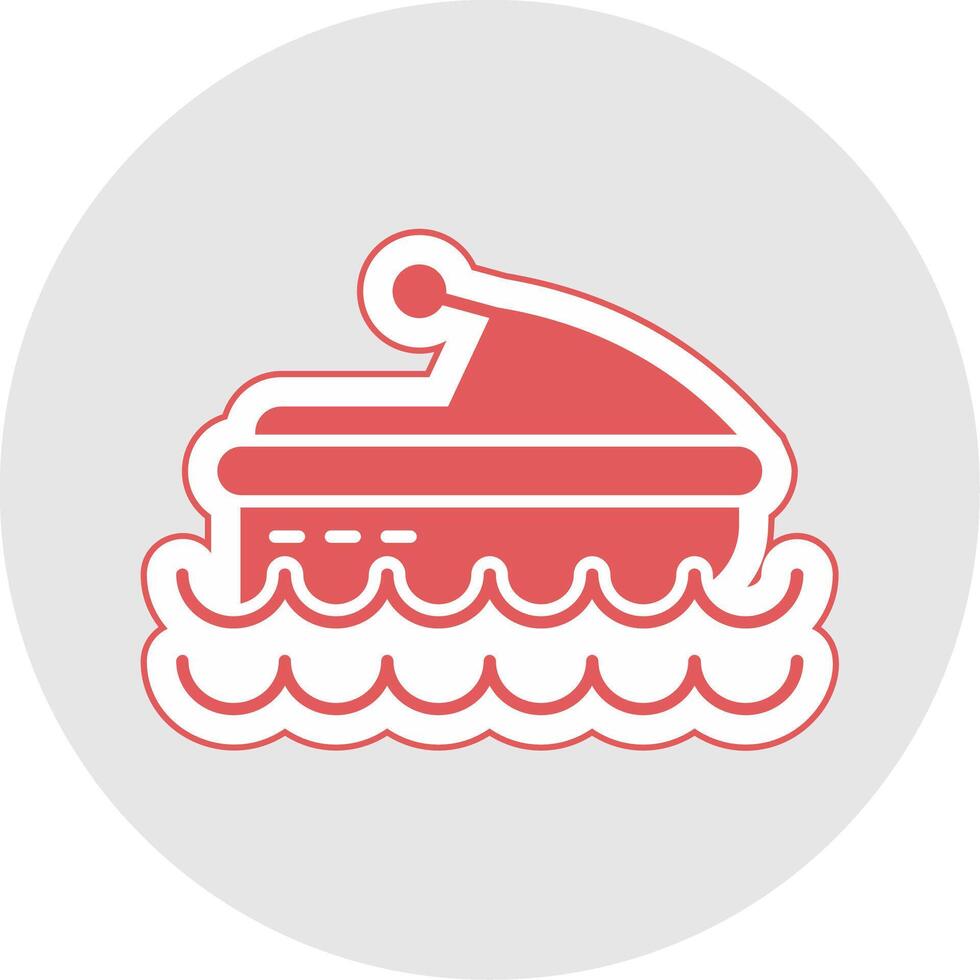 Jet Ski Glyph Multicolor Sticker Icon vector