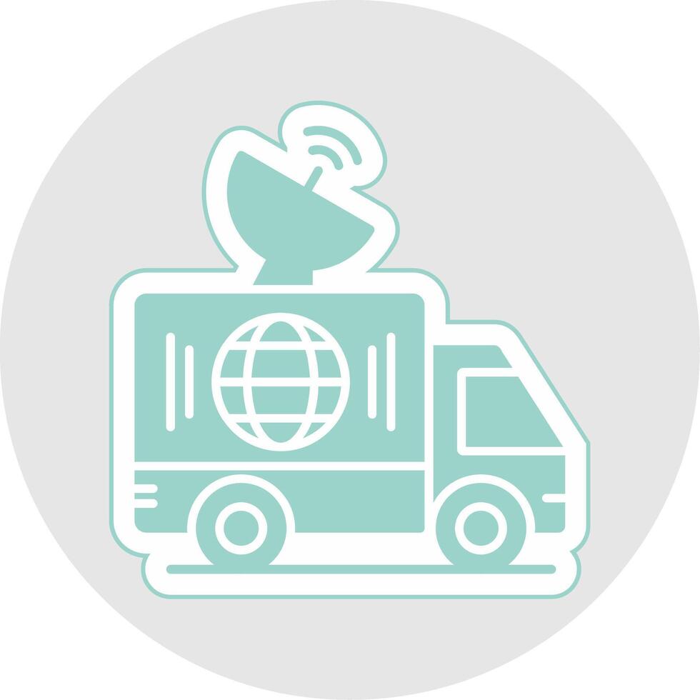 News Van Glyph Multicolor Sticker Icon vector