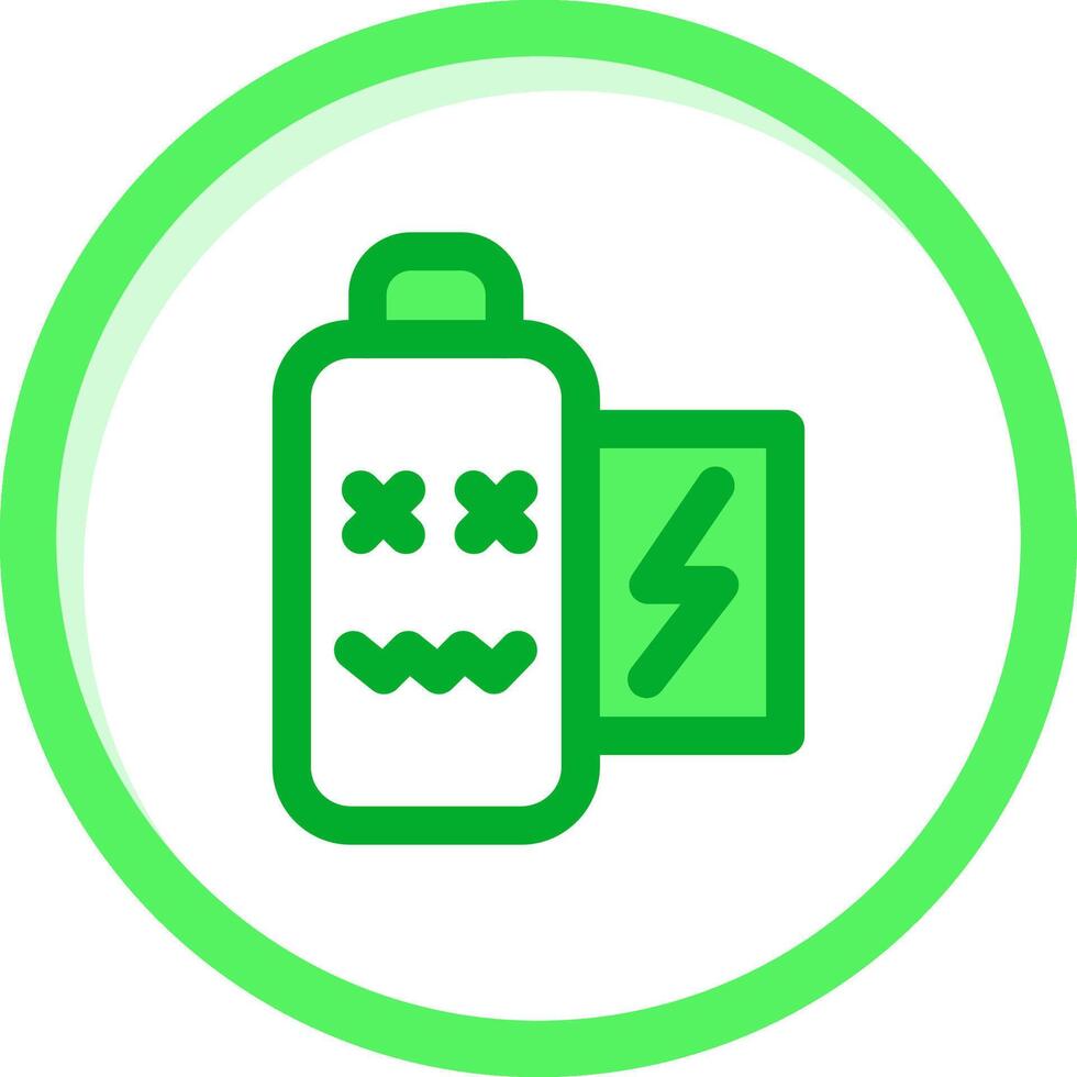 Battery dead Green mix Icon vector