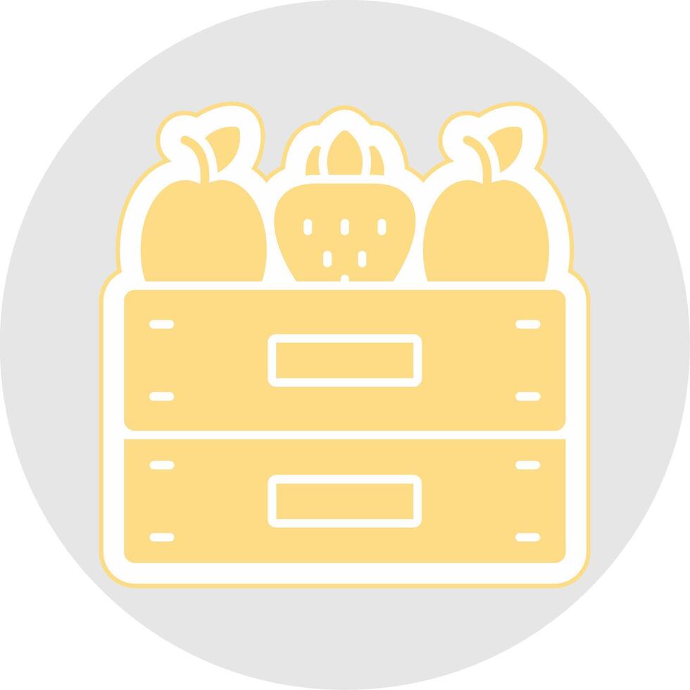 Fruit Box Glyph Multicolor Sticker Icon vector