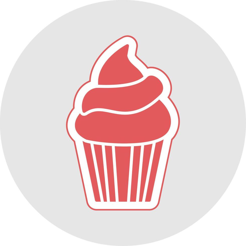 Cupcake Glyph Multicolor Sticker Icon vector