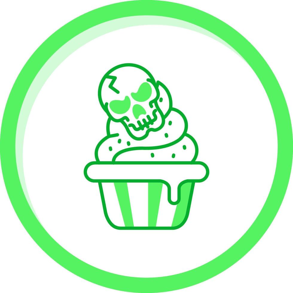 Cupcake Green mix Icon vector