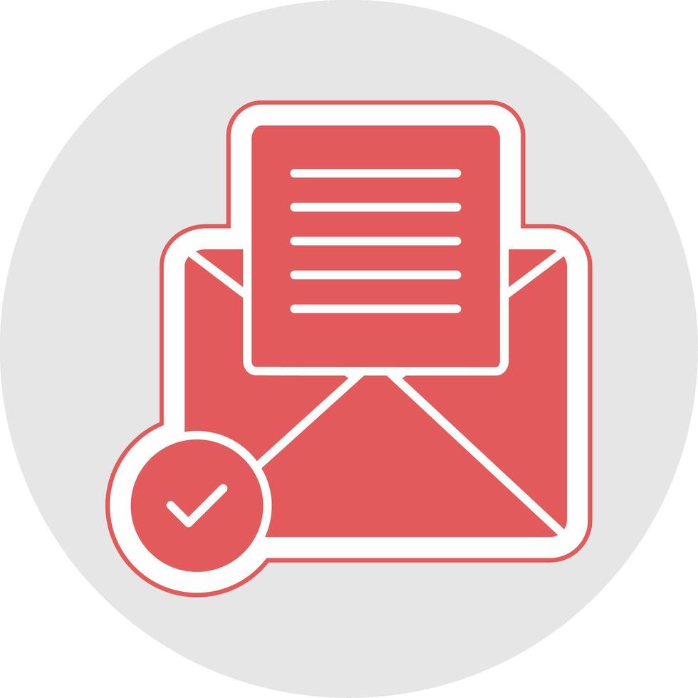 Open Email Glyph Multicolor Sticker Icon vector