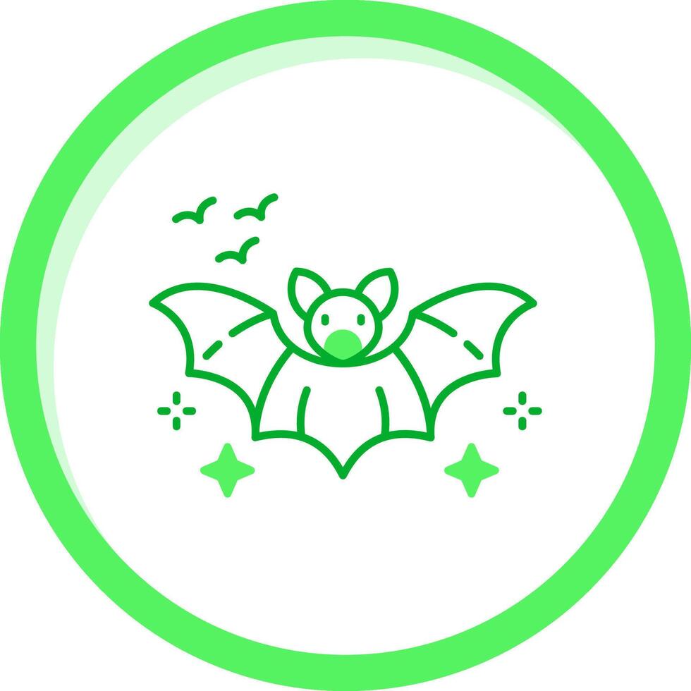 murciélago verde mezcla icono vector