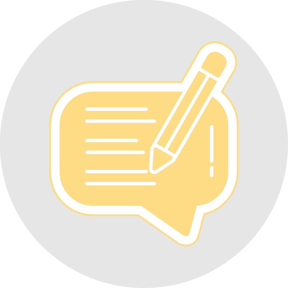 Write Message Glyph Multicolor Sticker Icon vector