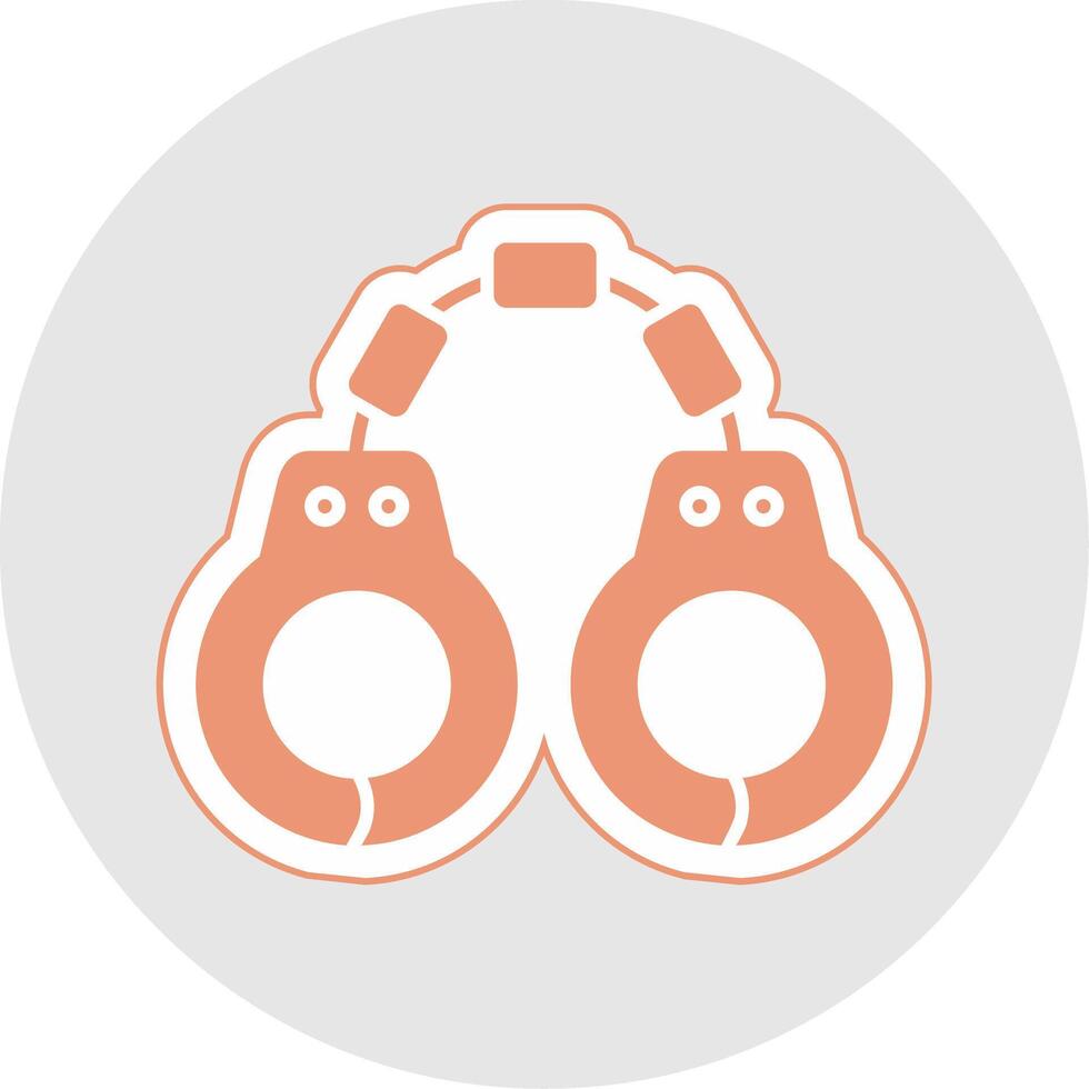 Handcuffs Glyph Multicolor Sticker Icon vector