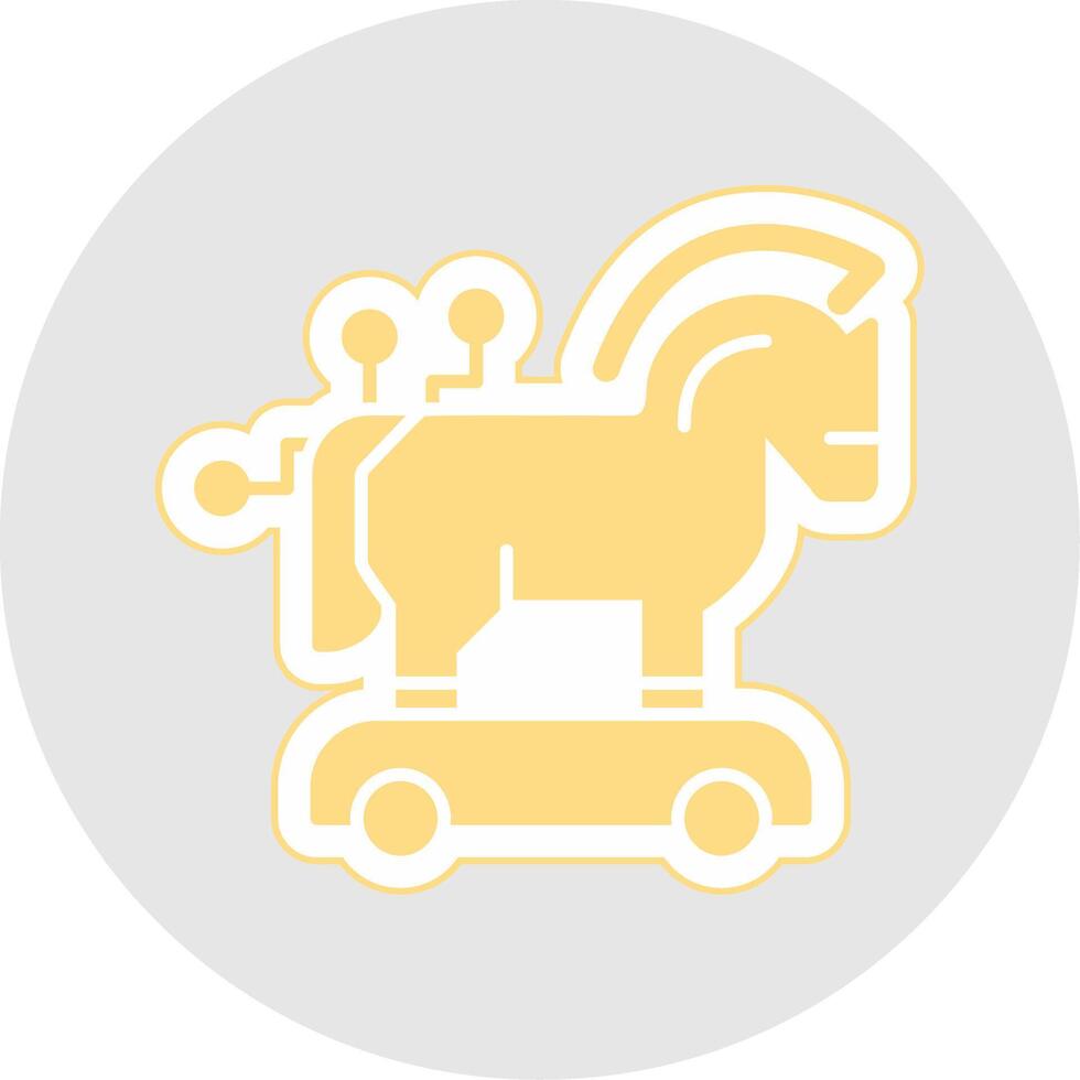 troyano caballo glifo multicolor pegatina icono vector